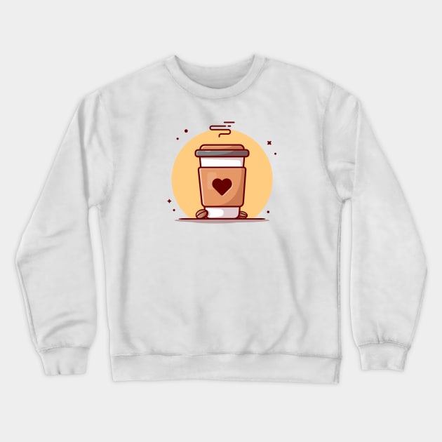 Coffee Cup Cartoon Vector Icon Illustration Crewneck Sweatshirt by Catalyst Labs